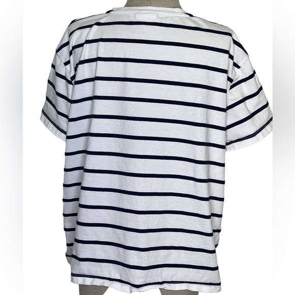 Friends TV Series Womens Tshirt White Blue Striped Short Sleeve Plus Size Heart - Picture 10 of 12